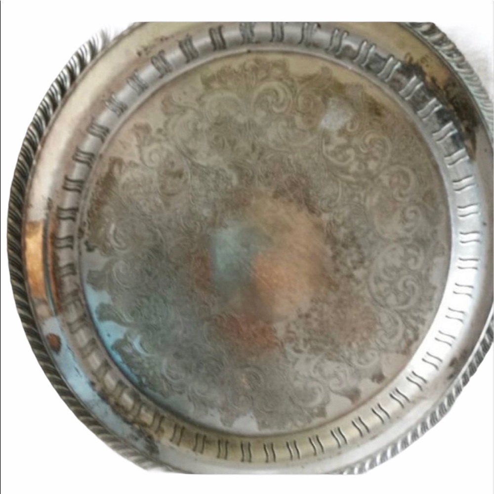 WM ROGERS VINTAGE SILVER PLATED SERVING TRAY